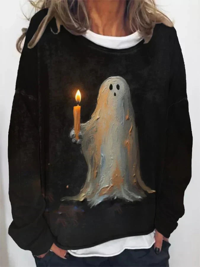 Malene | Ghost Candle Grafisk Sweatshirt