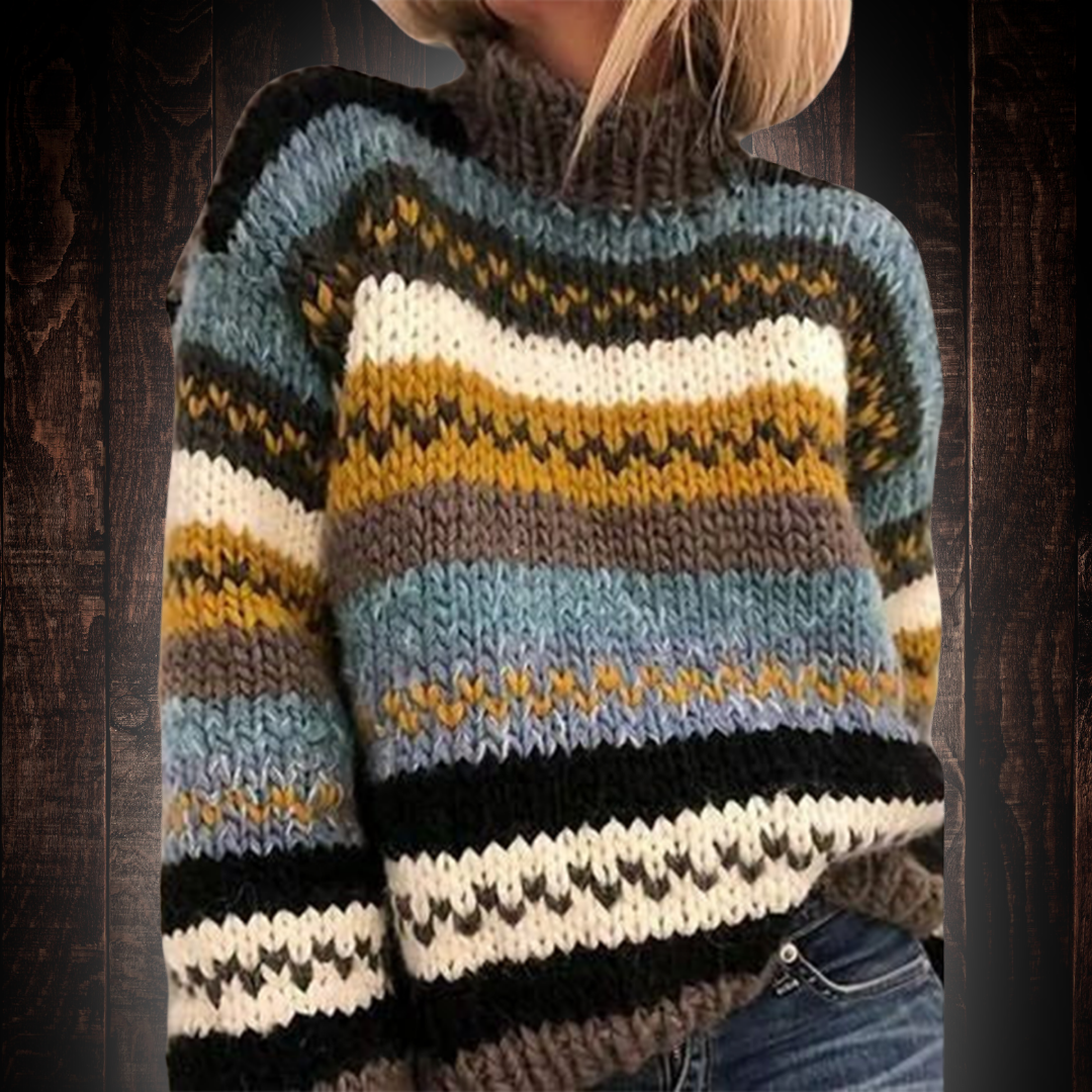 Freja™ | Stilfuld Vinterstribet Sweater