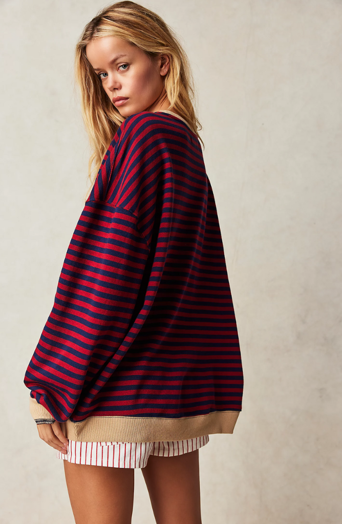 LENA™ Oversized stribet sweater - Elle Copenhagen