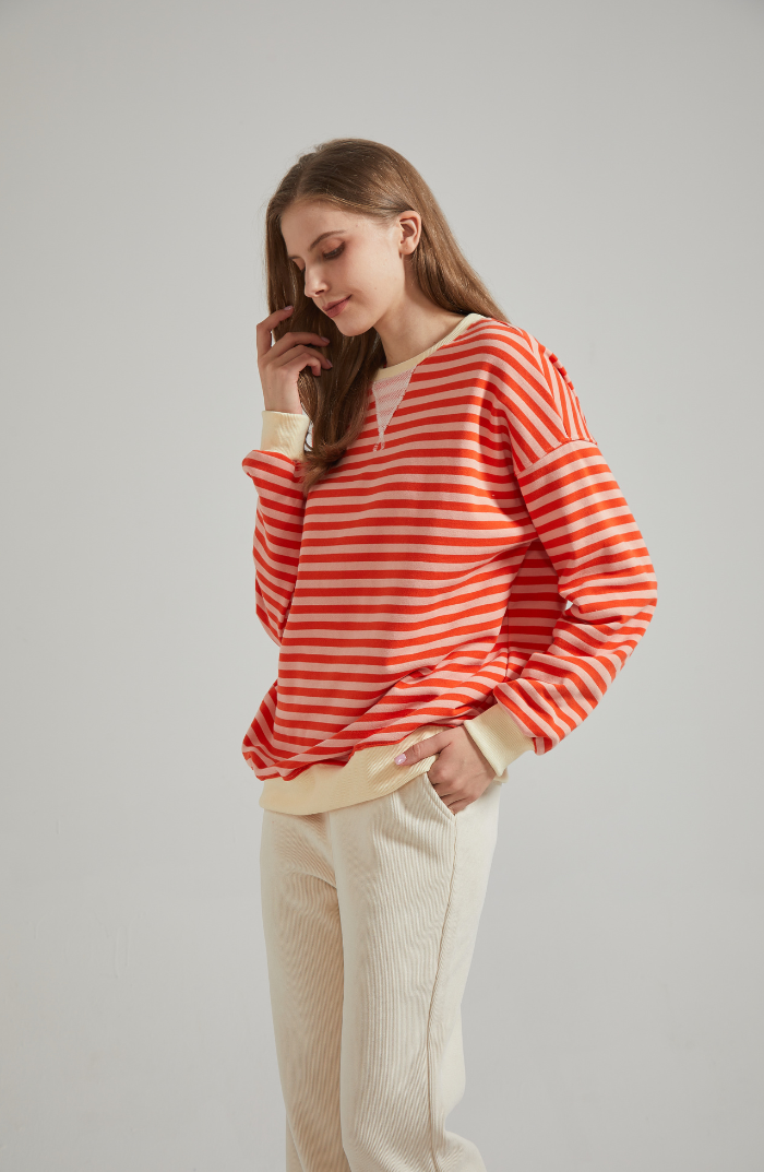 LENA™ Oversized stribet sweater - Elle Copenhagen