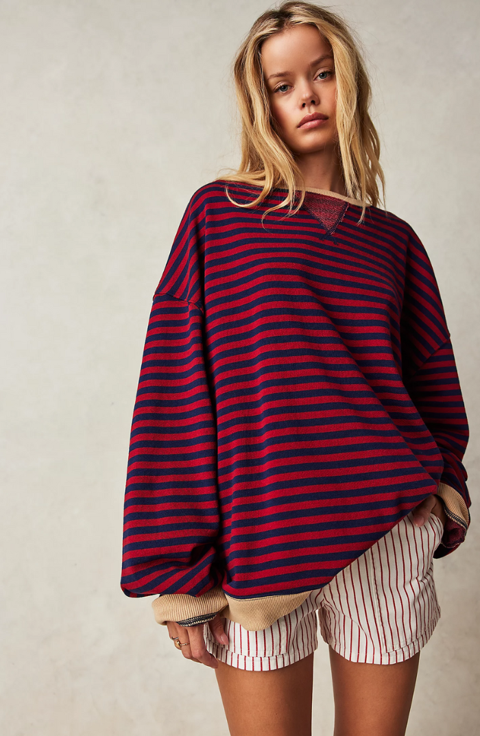 LENA™ Oversized stribet sweater - Elle Copenhagen