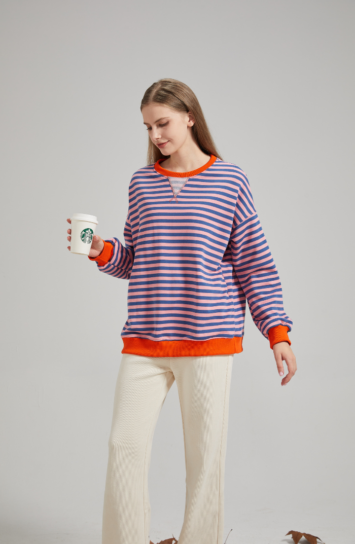 LENA™ Oversized stribet sweater - Elle Copenhagen