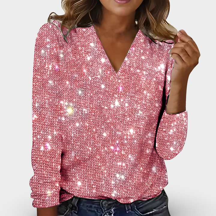 Victoria™ - V-hals Diamant Bluse