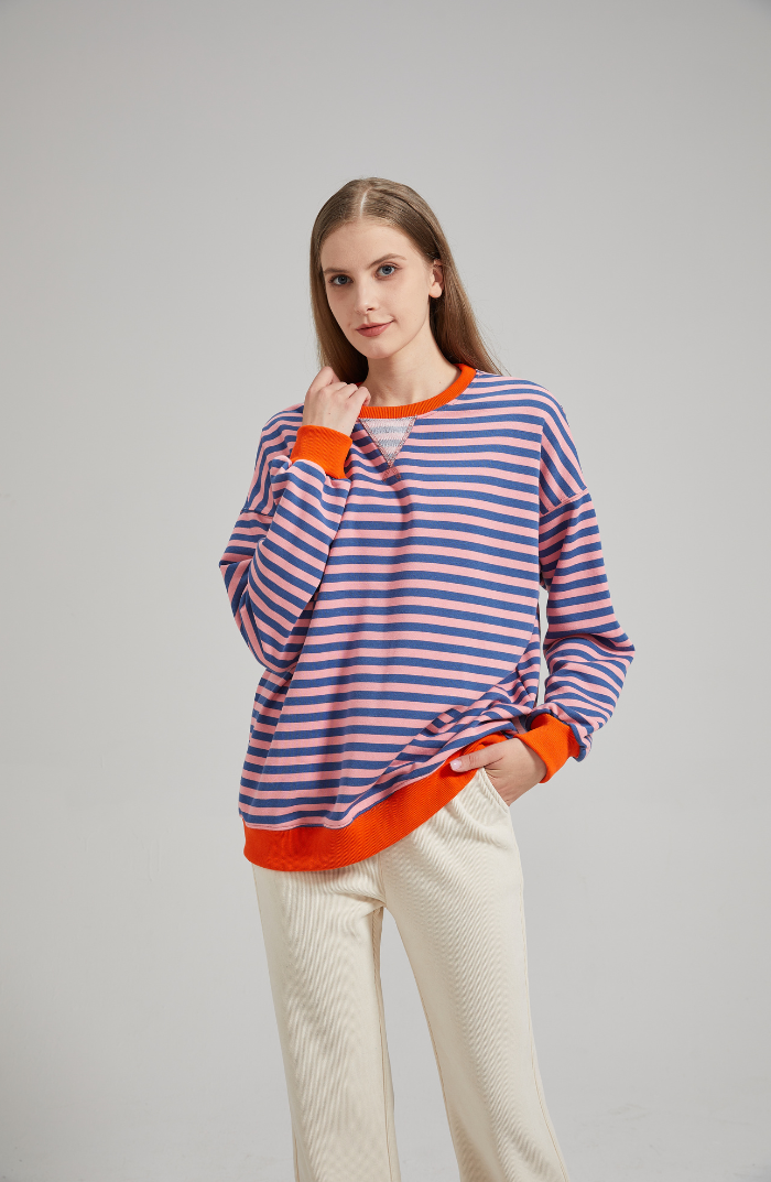 LENA™ Oversized stribet sweater - Elle Copenhagen