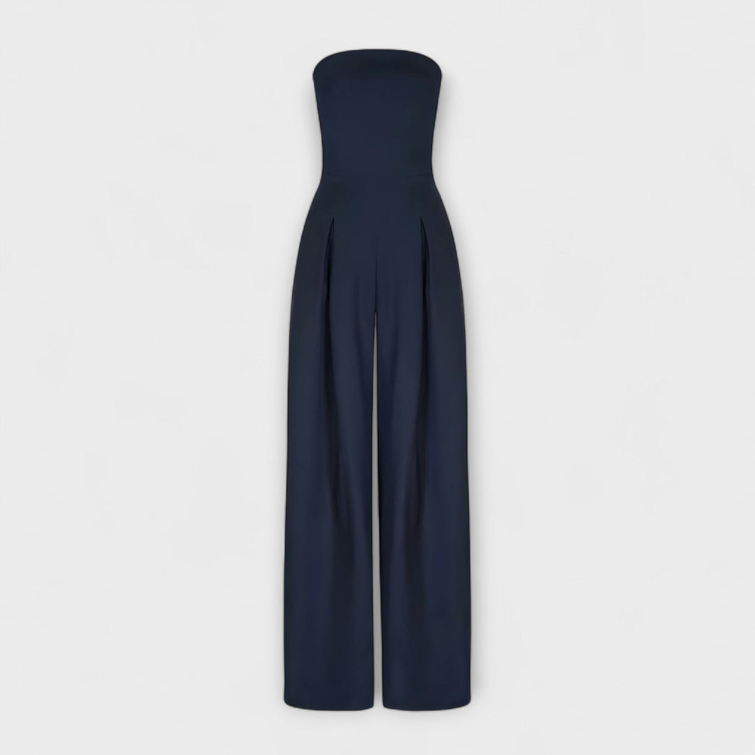 Sandra | Stilfuld Stropløs Jumpsuit med Vide Ben