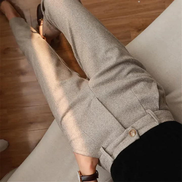 Lea | Kvinders Herringbone Plisserede Bukser