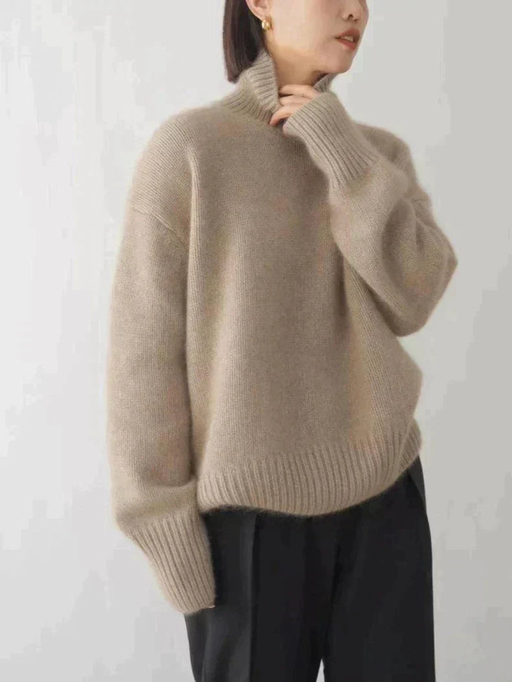 Lena™ – Behagelig, strikket, blød rullekravesweater - Elle Copenhagen