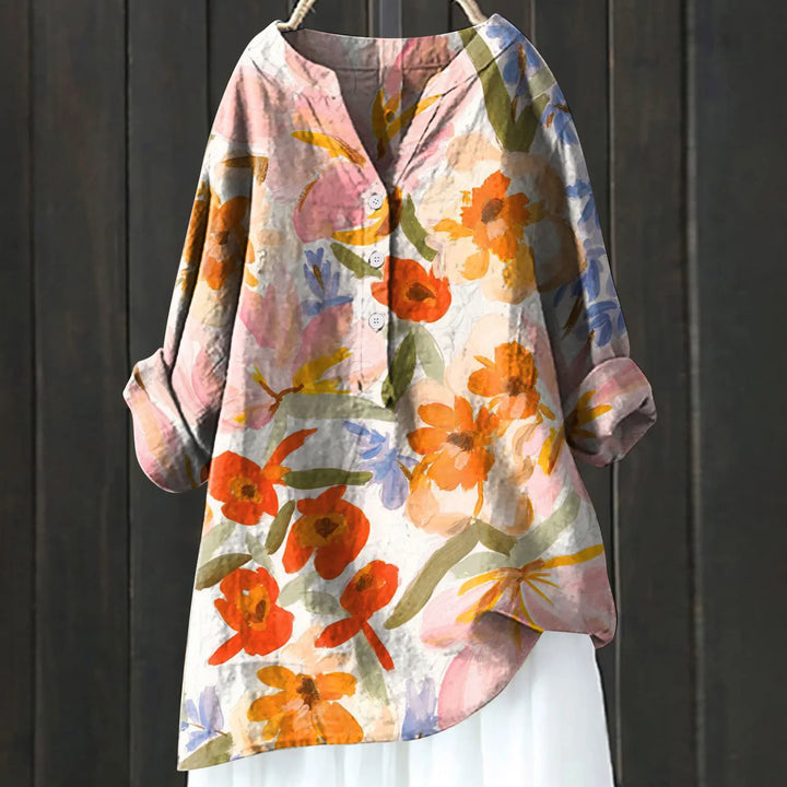 Anny | Floral Knap-Down Bluse