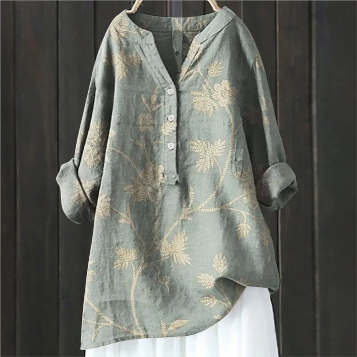 Anny | Floral Knap-Down Bluse