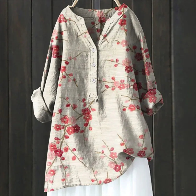 Anny | Floral Knap-Down Bluse