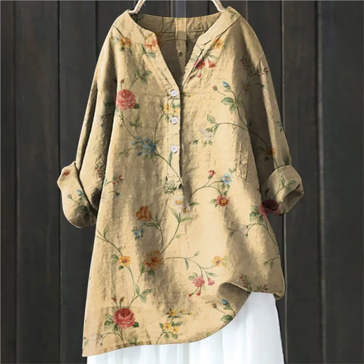 Anny | Floral Knap-Down Bluse