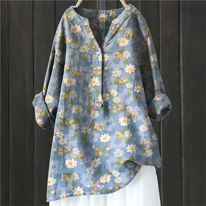 Anny | Floral Knap-Down Bluse