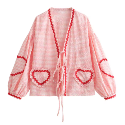 Camille - Retro Heart Blouse - Elle Copenhagen