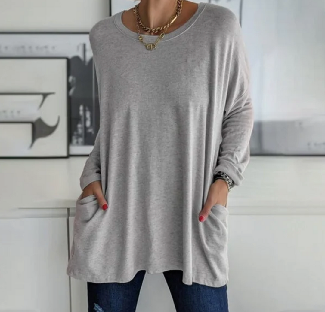 Ava | Casual Oversized Tunic Top med lommer