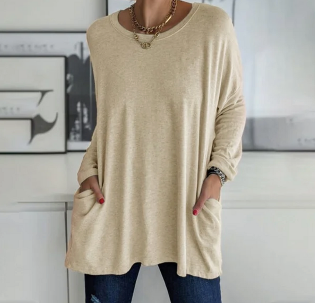 Ava | Casual Oversized Tunic Top med lommer