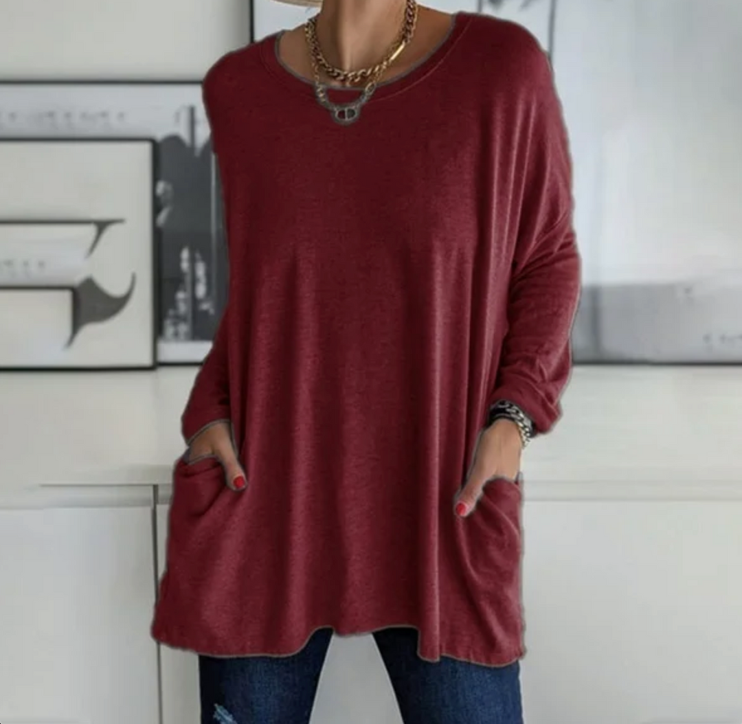 Ava | Casual Oversized Tunic Top med lommer