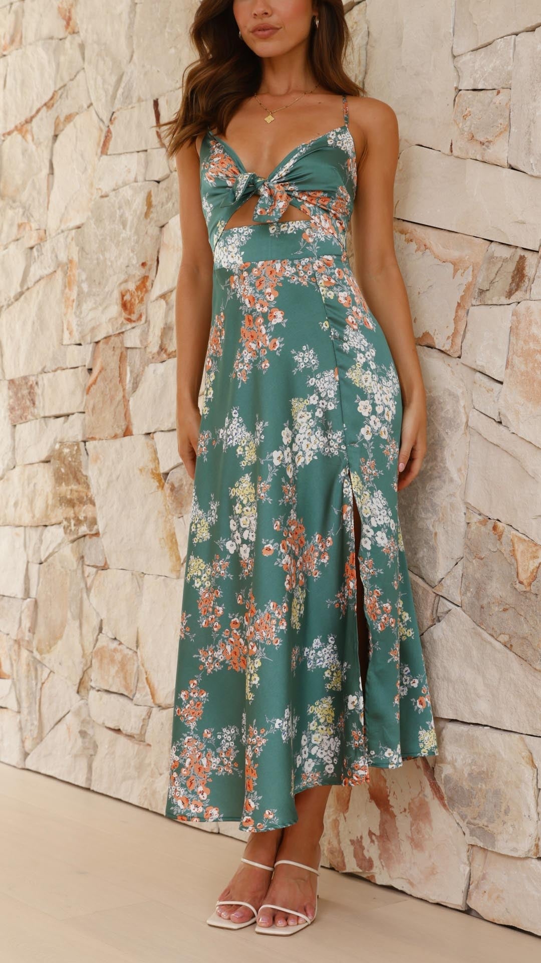 SATIN FLORAL DRESS - Elle Copenhagen