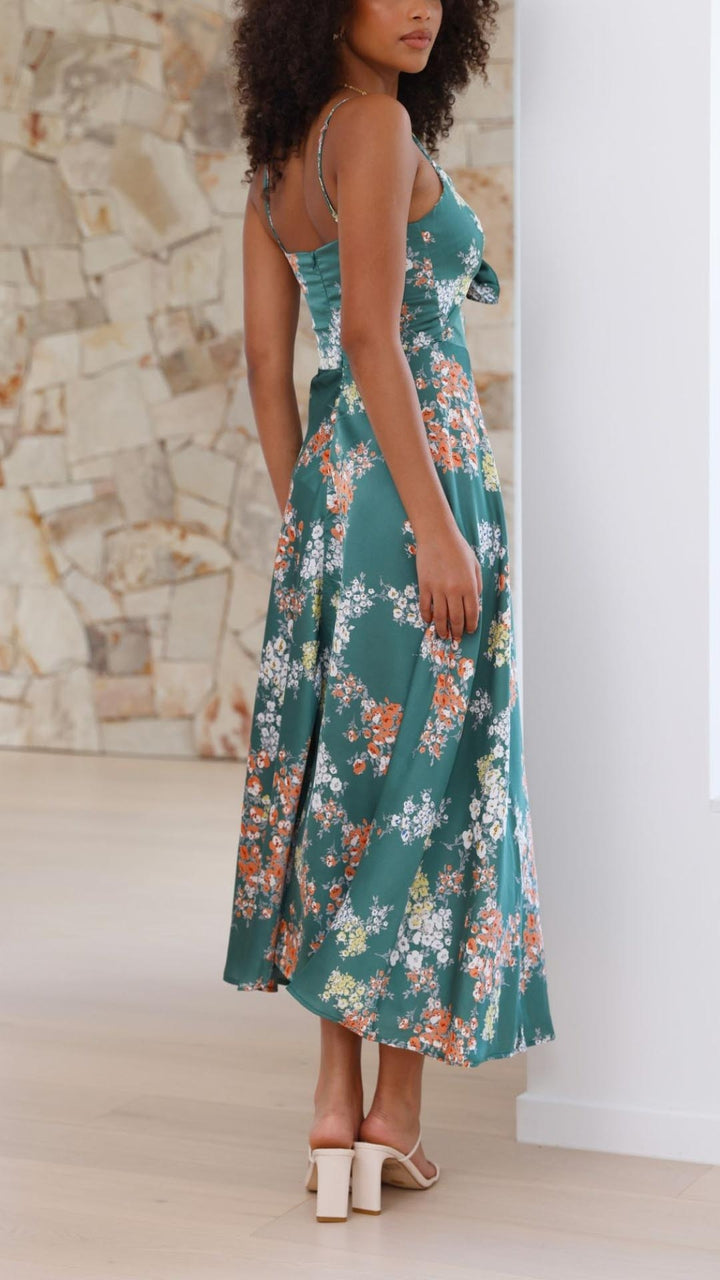 SATIN FLORAL DRESS - Elle Copenhagen