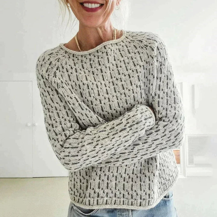 Otilia® - Elegant grå sweater med bådudskæring