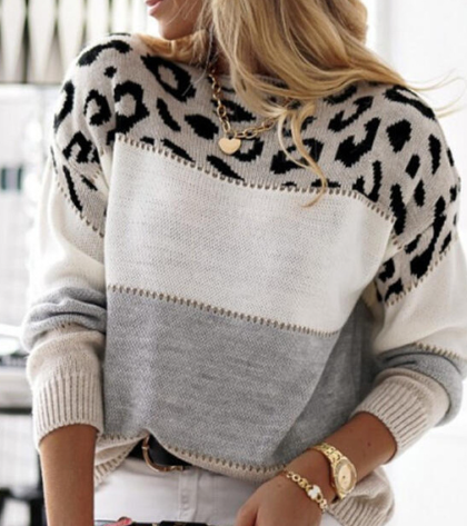 Lela™ - Sweater med leopardmønster