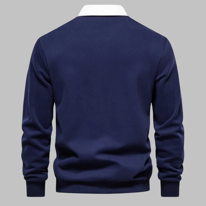 Style™ | Stilfuld afslappet polosweatshirt