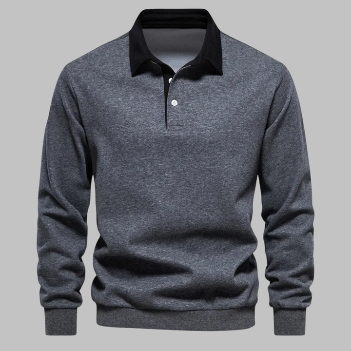 Style™ | Stilfuld afslappet polosweatshirt