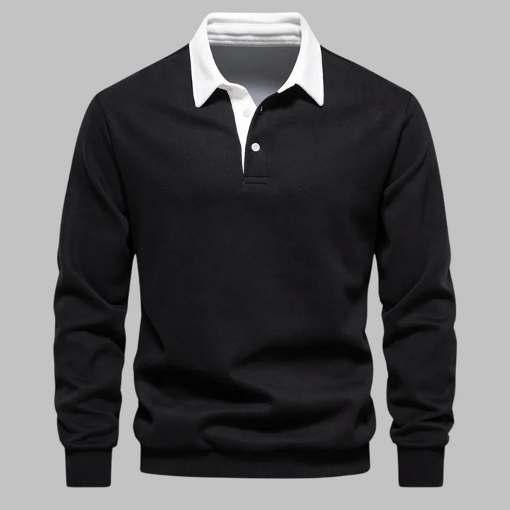 Style™ | Stilfuld afslappet polosweatshirt