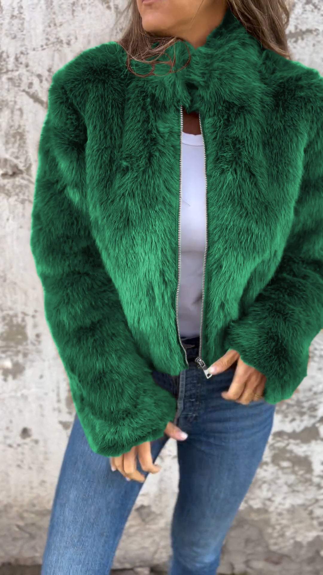 Sarah™ - Faux Fur Jakke - Elle Copenhagen