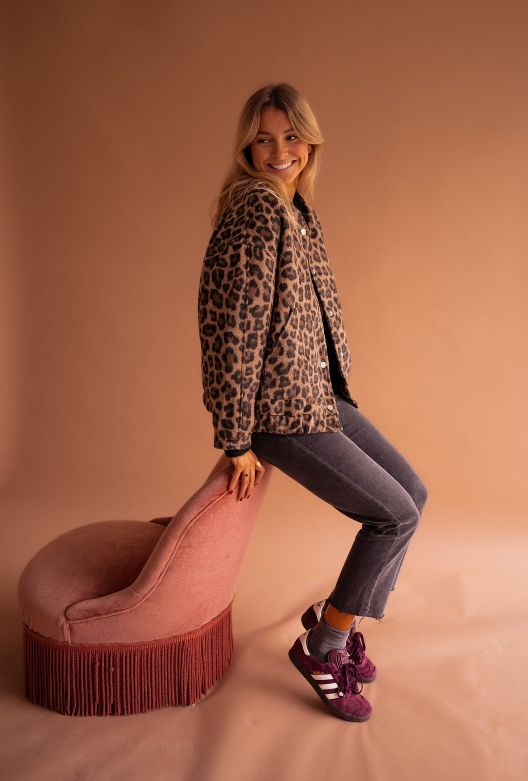 Elodie | Smart Jakke med Leopardprint